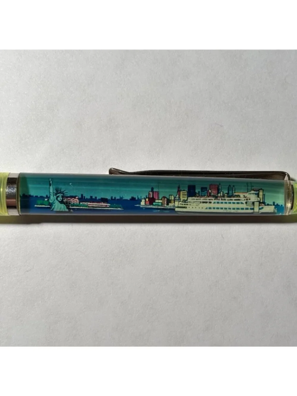 Statue of Liberty New York City Floaty Pen Ferry Boat Moves Lower Manhattan Vtg